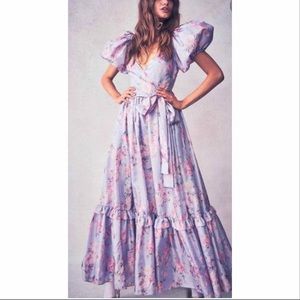 LoveShackFancy Ida Floral Puff Sleeve Gown